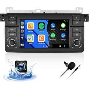 SIXTOP [2+64G] ستيريو سيارة Android لسيارة BMW E46 3 Series 1998-2006 مع Carplay Android Auto Mirror Link 7 بوصة شاشة لمس FM RDS HiFi Bluetooth WiFi GPS+Camera & MIC in Kuwait