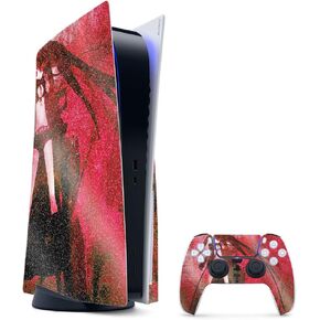MightySkins Glossy Glitter Gaming Skin for PS5 / Playstation 5 Bundle - Anime | Durable High-Gloss Glitter Finish | Easy to Apply and Change Style | Made in The USA