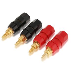 Banana Plug Binding Post,Speaker Binding Post,4 Pcs Black and Red Audio Speaker Binding Post for Banana Jack Adapter Connector