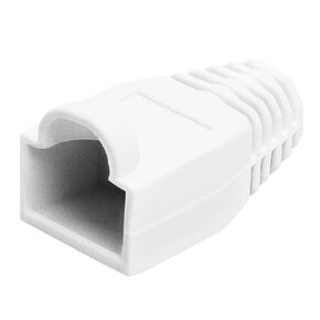 Soft Plastic Ethernet RJ45 Cable Connector Boots Cover Strain Relief Boots, Modular Network Plug Connector Cap, CAT5 CAT5E CAT6 CAT6E 50PCS (White)