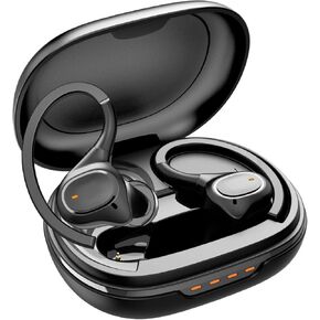 Wireless Earbuds with Earhooks for Small Ears, Deep Bass Stereo Wireless Earphones with Mic, IPX7 Waterproof, Noise Isolation, 3EQ Sound Settings, Wireless Headphones for Sport Workout