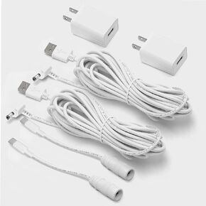 Adapter Charger for Ring Stick Up Cam Battery/Plug-in 3rd Gen/2nd & Ring Pan Tilt Stick Up Camera,Spotlight Cam, Ring Spotlight Cam Plus/Pro Indoor/Outdoor Weatherproof Charging Cable Power Cord 6FT