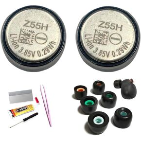 LIR1254 Replacement 3.85V 70mAh 0.29Wh Z55H Battery Compatible with WF1000XM4 WF-1000XM4 WF-SP900 Headphones,S/M/L 3 Sizes 3 Pairs Soft Memory Foam Ear Tips Earbuds Foam Tips+Tools