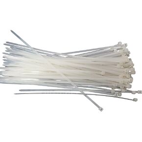 12 Inch 50 lbs TENSILE Strength Cable Ties - UV Weather Resistant Nylon Wrap Zip Ties, Professional Grade UV Weather Resistant - HEAVY DUTY (100 Natural/Clear Ties)