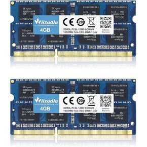 DDR3/DDR3L 8GB Kit (2x4GB) Laptop RAM 1600MHz CL11 SODIMM Wlizedle PC Memory RAM PC3-12800 204-Pin 1.35V/1.5V Non-ECC Unbuffered 2Rx8 Upgrade Notebook Sdram Sticks Module for Computer Portable, Blue
