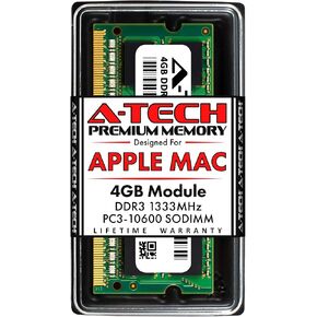 A-Tech 4GB RAM for Apple MacBook Pro (Early/Late 2011), iMac (Mid 2010, Mid 2011, Late 2011), Mac Mini (Mid 2011) | DDR3 1333MHz PC3-10600 204-Pin SODIMM Memory Upgrade Module