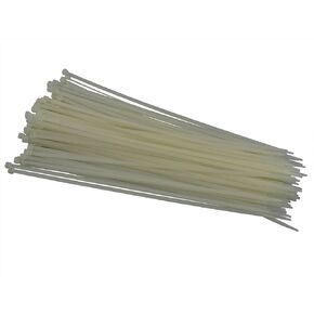 QualGear CT6-W-100-P Self-Locking Cable Ties, 14-Inch, White 100/Poly Bag