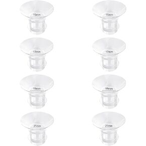 Flange Inserts 15/17/19/21mm 8PCS, Compatible with TSRETE, Medela, Momcozy S9/S9Pro/S12/S12Pro Wearable Breast Pump, Reduce 24mm Tunnel Down to Correct Size