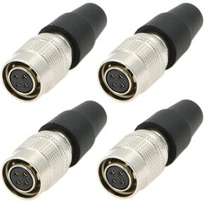 Alvins Hirose 4-Pin Female Connector HR10A-7P-4S Female Plug for SmallHD AC7 OLED DP7 Monitor(Female, 4PCS)