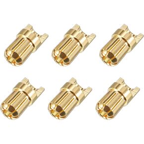 uxcell 6.5mm Bullets Connector Gold Plated Banana Plugs Male for RC Battery ESC Motor 6pcs