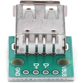 10Pcs USB Breakout Board USB Type A Female Breakout Board 2.54mm 4 Pins Pinboard Breakout Board