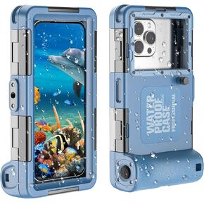 Underwater Phone Case for snorkeling, Universal Waterproof Phone Case for Diving [50ft/15m] [ Compatible with 4.7-6.9 inch Smartphones] for Samsung Galaxy S24/S23/S22/S21/for iPhone 15/14/13/12 (Blue)