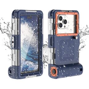 Underwater Phone Case for snorkeling, Universal Waterproof Phone Case for Diving [50ft/15m] [ Compatible with 4.7-6.9 inch Smartphones] for Samsung Galaxy S24/S23/S22/S21/for iPhone 15/14/13/12 (Blue)