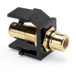 Leviton 40830-BEE QuickPort RCA, Gold-Plated Connector with Black Stripe, Black, Image