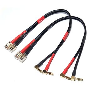 WJSTN Speaker Cable Extension with Right Angle Banana Plugs, 12 AWG, Banana Jack Connectors, Male to Female 4mm Banana Plugs Multifunctional Adapters, 2Pack (3Feet)