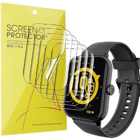 Compatible for 3Plus Vibe Lite BT Screen Protector, [6 Pack] Full Coverage TPU Clear Film Compatible for 3Plus Vibe Lite BT 1.96" Smartwatch (6 PACK)