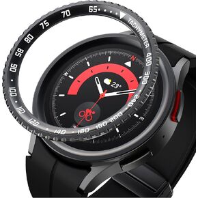 Bezels Compatible with Galaxy Watch 5 Pro 45mm Bezel Ring, Stainless Steel Bezel Adhesive Frame Ring Cover Anti Scratch Bezel Case Accessory - Black