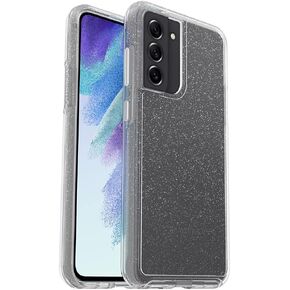 OtterBox Galaxy S21 FE 5G (Only) Symmetry Series Case - BLACK, ultra-sleek, wireless charging compatible, raised edges protect camera & screen