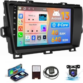 8 Core 4G+64G Android 13 Car Stereo Radio for Toyota Prius 2010-2015, Wireless Carplay Android Auto, Rimoody 9 Inch Touchscreen GPS 4G-WiFi DSP-36 Mirror Link 59-UI Themes Bluetooth FM Backup Camera