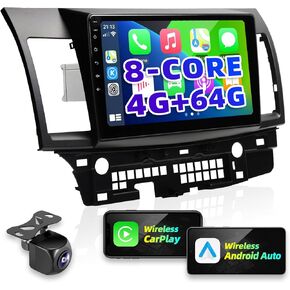 for Lancer 2008-2017 Upgrade Android Radio Compatible with Wirelessly Carplay Android Auto Car Stereo Bluetooth Navigation Touch Screen GPS 8core 4GB RAM 64GB WiFi Head Unit Multimedia Player