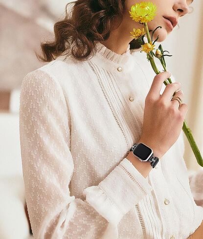 لساعة Apple Band SE Series 9 8 7 6 5 4 3 2 1 Ultra iWatch Bands 40mm 38mm 41mm 44mm 45mm 42mm 49mm، مجوهرات ألماس أنيقة حلقة ميلانو شبكة من الفولاذ المقاوم للصدأ حزام مغناطيسي للنساء والرجال in Saudi Arabia