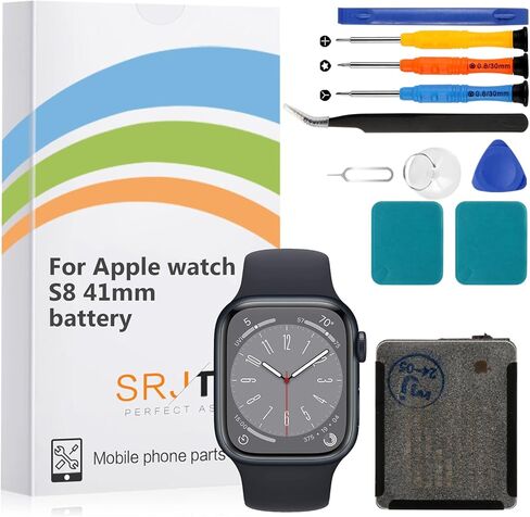 استبدال البطارية لساعة Apple Series 8 41 مم A2810 A2770 A2772 A2773 A2857 لبطارية IWatch الجيل الثامن ذات السعة القياسية تتضمن مجموعة أدوات إصلاح كاملة (ليست لـ 45 مم) in Saudi Arabia