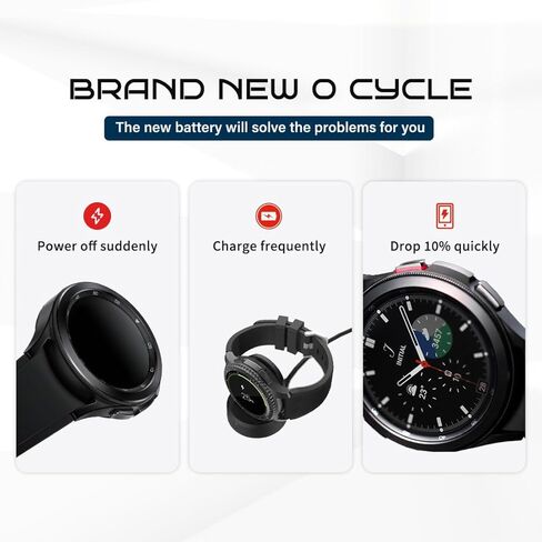 بطارية بديلة EB-BR890ABY لساعة Samsung Galaxy Watch4 Classic SM-R890 SM-R895 (46 ملم)/Galaxy Watch4 SM-R870 SM-R875 SM-R875U (44 ملم) مع مجموعة أدوات إصلاح احترافية (400𝒎𝑨𝒉/3.88𝑽) in Kuwait