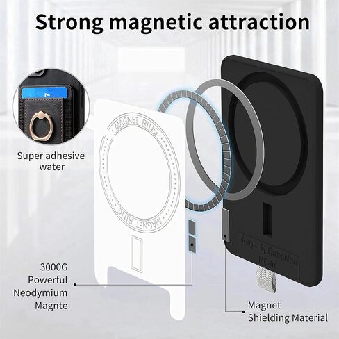 for Samsung Galaxy S24 Ultra Wallet Case, Detachable Magnetic Wallet Case with Card Slots Holder Ring Stand Premium Leather Slim Durable Shockproof Removable Protective Cover, Black in Saudi Arabia