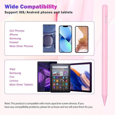 TiMOVO Stylus Pen for Touch Screens, Active Stylus Pencil for Apple iPad/iPhone/Samsung/Android Tablets Phone,Universal Smart Digital Tablet Pen for iPhone/iPad/Pro/Air/Mini Writing Drawing, White in Saudi Arabia