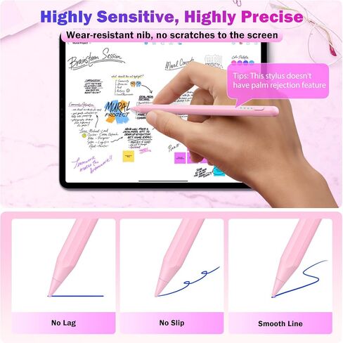 TiMOVO Stylus Pen for Touch Screens, Active Stylus Pencil for Apple iPad/iPhone/Samsung/Android Tablets Phone,Universal Smart Digital Tablet Pen for iPhone/iPad/Pro/Air/Mini Writing Drawing, White in Saudi Arabia
