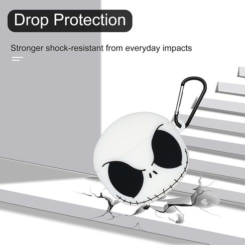 for AirPods 3rd Generation Case Luminous Skull with Keychain&Cleaner Kit, Cute 3D Cartoon Soft Silicone Funny for AirPods 3 Cover Shockproof Accessories for Women Men in Saudi Arabia