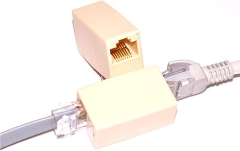5 قطع RJ45 Cat7/Cat6/Cat5e 8P8C مقبس موصل مقرنة لتمديد النطاق العريض إيثرنت شبكة LAN كابل النجار موسع التوصيل، أبيض in Saudi Arabia