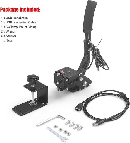 64 بت PC/PS4/PS5 USB فرملة اليد ترقية SIM ألعاب السباق فرملة اليد متوافقة مع كابل Logitech G29 G27 G25 G920 T300 1.8 متر/مع مشبك تثبيت/ربيع مقوى أسود in Kuwait