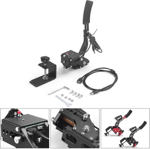 64 بت PC/PS4/PS5 USB فرملة اليد ترقية SIM ألعاب السباق فرملة اليد متوافقة مع كابل Logitech G29 G27 G25 G920 T300 1.8 متر/مع مشبك تثبيت/ربيع مقوى أسود in Kuwait