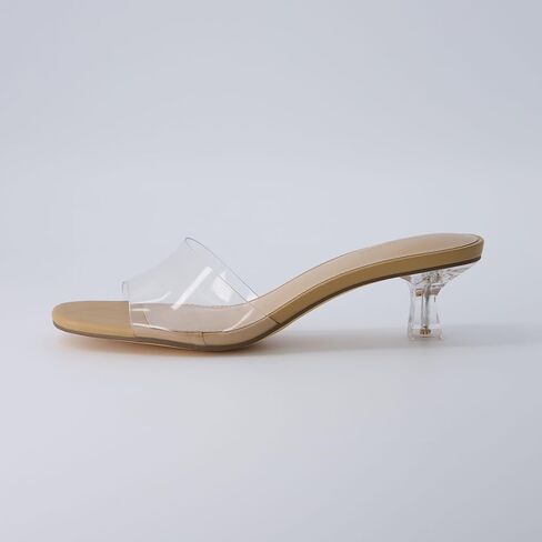 CUSHIONAIRE Women's Doral Lucite Kitten heel mule sandals +Memory Foam, Wide Widths Available in Saudi Arabia