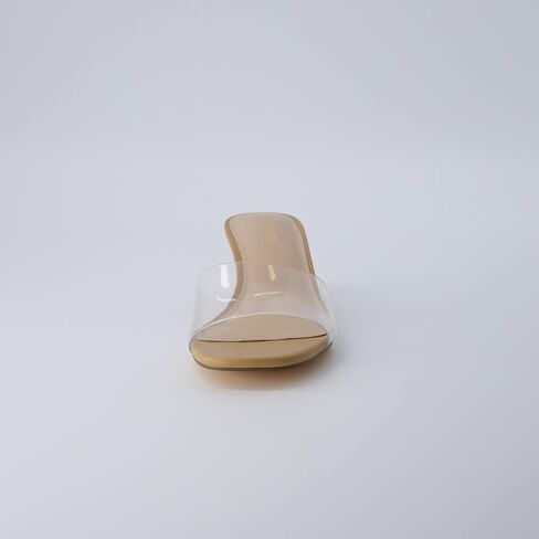CUSHIONAIRE Women's Doral Lucite Kitten heel mule sandals +Memory Foam, Wide Widths Available in Saudi Arabia