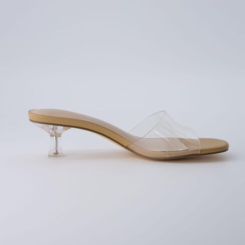 CUSHIONAIRE Women's Doral Lucite Kitten heel mule sandals +Memory Foam, Wide Widths Available in Saudi Arabia