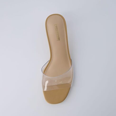 CUSHIONAIRE Women's Doral Lucite Kitten heel mule sandals +Memory Foam, Wide Widths Available in Saudi Arabia