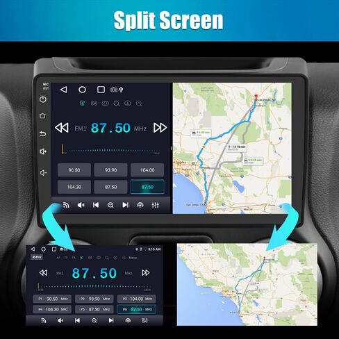 Car Radio Stereo 8GB+128GB for Jeep Wrangler JK 2007-2018 Dodge Ram 1500 2500 3500 2009-2012 Compass Grand Cherokee with CarPlay Android Auto in Saudi Arabia