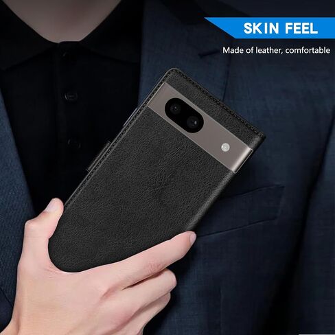 ZZXX for Google Pixel 8 Wallet Case with [RFID Blocking] Card Slot Kickstand Magnetic Closure Leather Flip Fold Protective Phone Case for Google Pixel 8 Case Wallet(Black-6.3 inch) in Saudi Arabia