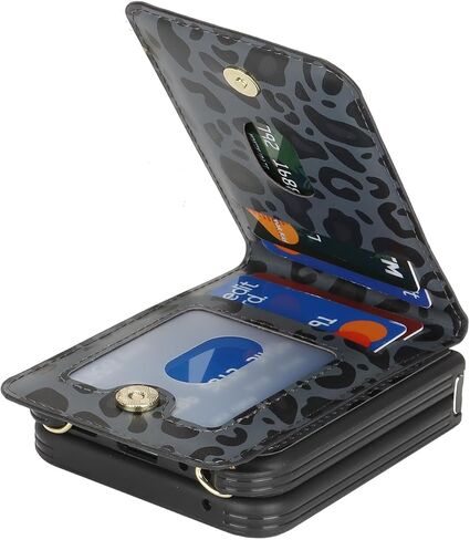 Cavor for Samsung Galaxy Z Flip 5 Case Wallet with Strap, Rosegold in Saudi Arabia