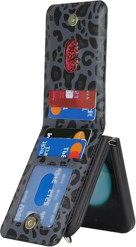Cavor for Samsung Galaxy Z Flip 5 Case Wallet with Strap, Rosegold in Saudi Arabia