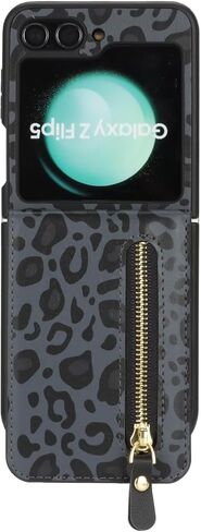 Cavor for Samsung Galaxy Z Flip 5 Case Wallet with Strap, Rosegold in Saudi Arabia