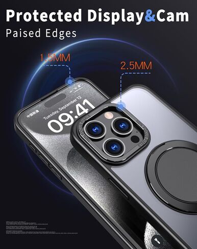 360° Rotation Magnetic Stand for Samsung Galaxy S22 Ultra/S23 Ultra Case with 2 Screen Protectors, Compatible with Magsafe, Military-grade Drop Protection, Kickstand Phone Cover, Black in Saudi Arabia