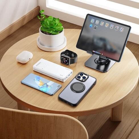 360° Rotation Magnetic Stand for Samsung Galaxy S22 Ultra/S23 Ultra Case with 2 Screen Protectors, Compatible with Magsafe, Military-grade Drop Protection, Kickstand Phone Cover, Black in Saudi Arabia