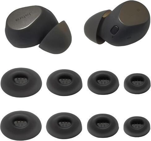 أطراف أذن بديلة لسماعات الأذن Jabra Elite 10 من السيليكون، رؤوس مطاطية من Jabra Elite 10، 4 أزواج، أسود in Kuwait