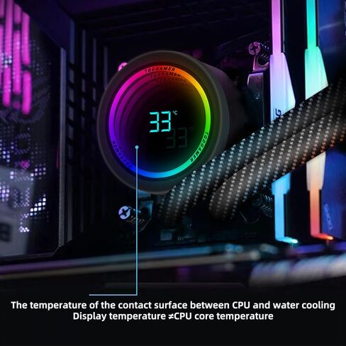 مبرد مياه وحدة المعالجة المركزية X240 AIO Cooler 240 مم مبرد سائل لوحدة المعالجة المركزية أسود 2 × 120 مم مراوح PWM مع عرض درجة الحرارة، Intel 1700/1200/115X، AMD AM5/AM4 in Kuwait
