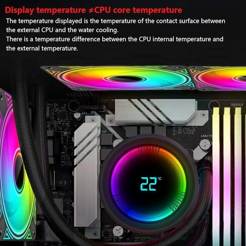 مبرد مياه وحدة المعالجة المركزية X240 AIO Cooler 240 مم مبرد سائل لوحدة المعالجة المركزية أسود 2 × 120 مم مراوح PWM مع عرض درجة الحرارة، Intel 1700/1200/115X، AMD AM5/AM4 in Kuwait