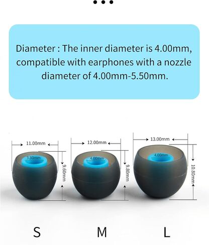 24 PCS/12 Pairs Ear bud Rubber Tips, Replacement Silicone Earbud Tips, iem Ear tips for kz zs10 pro, zs10 pro x,zsn pro x, zsn pro, castor, edx pro, zar, zst, dqs, as24, edx, pr2, zas(blue gray,S/M/L) in Saudi Arabia