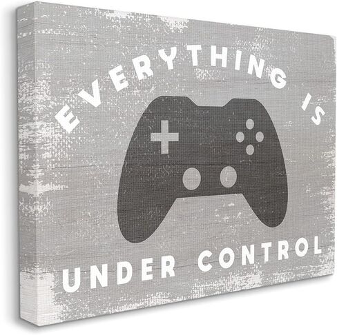 Stupell Industries Everything Rustic Video Game Controller, Designed by Daphne Polselli Canvas Wall Art, 24 x 30, Grey in Saudi Arabia